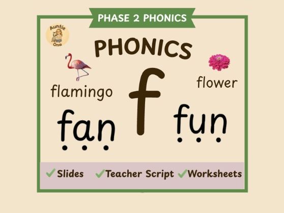 Initial 'f' Sound Phonics - Phase 2 Complete  Lesson (EYFS)