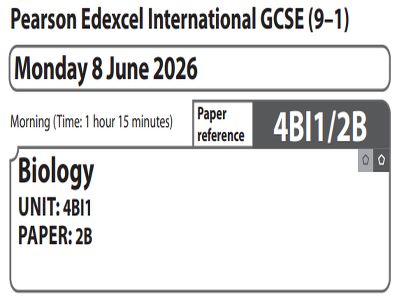 Edexcel International GCSE Biology Paper 2B June 2026 – Double Award Past Paper with Answers and Mar