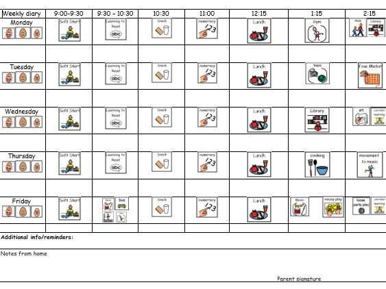 2 x communication diary boardmaker