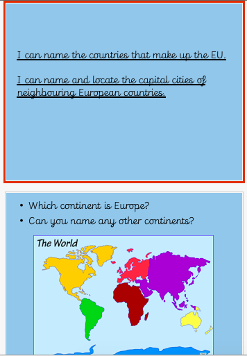 Geography EU Countries and Capitals Planning (and resources)