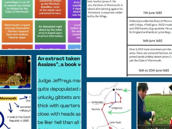 The Monmouth Rebellion - Complete Lesson Resources