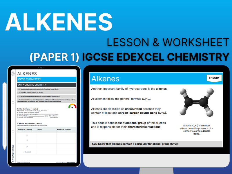 Alkenes – Lesson & Worksheet – Unit 4 – IGCSE Chemistry