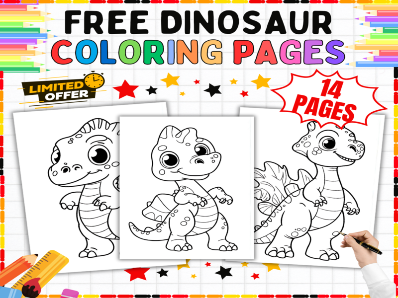 14 Free Dinosaur Colouring Sheets | Adorable Baby Dino Activities for Young Learners