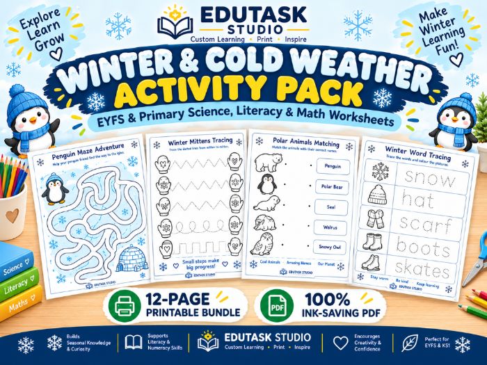 Winter & Cold Weather Activity Pack | EYFS & Primary Science & Literacy Worksheets
