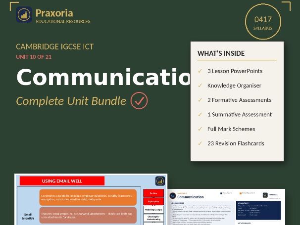 IGCSE ICT (0417) Topic 10- Communication Pack