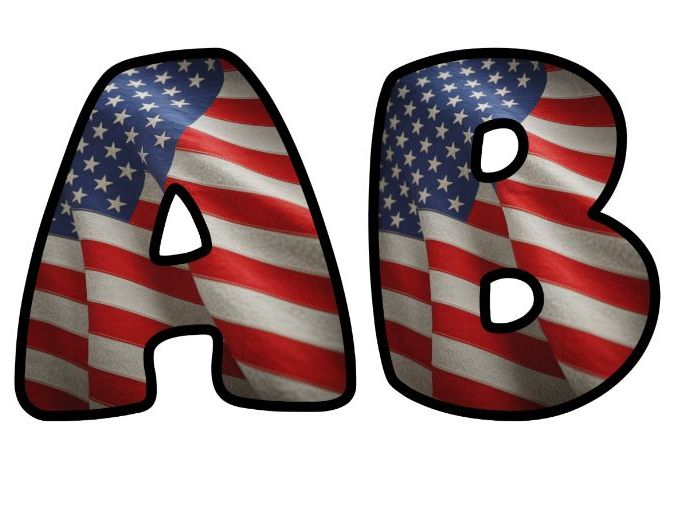 USA Flags America Stars And Stripes Classroom Display | Lettering Set