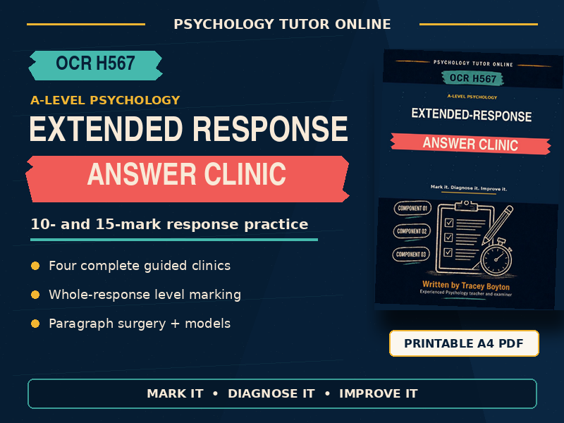 OCR H567 A-Level Psychology Extended Response Answer Clinic | 10 and 15 Mark Questions