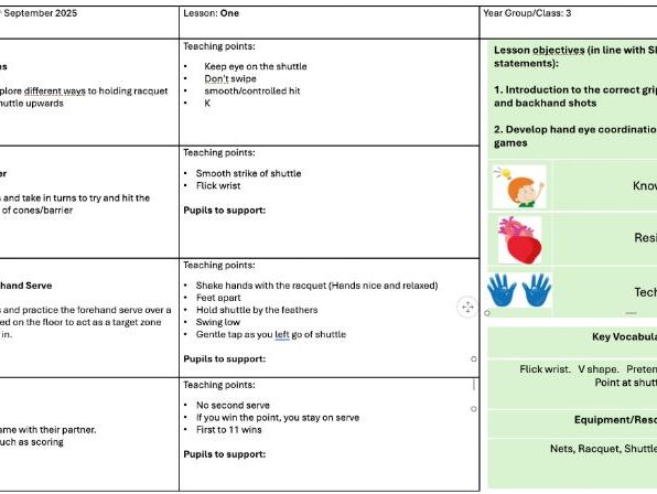 Year 3 Badminton Lessons