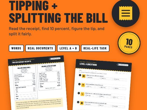 Tipping and Splitting the Bill: Receipts and Percent Maths for SEND