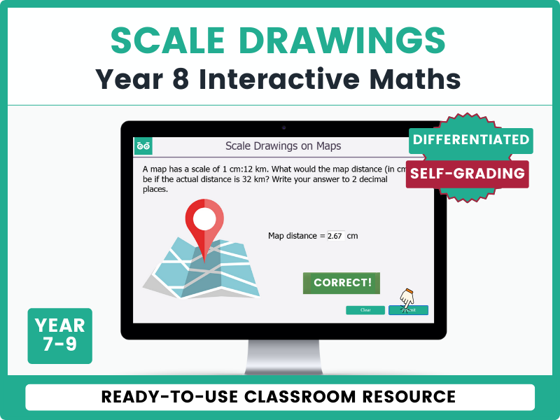 Scale Drawings - KS3 Digital Interactive Maths Lesson and Activities
