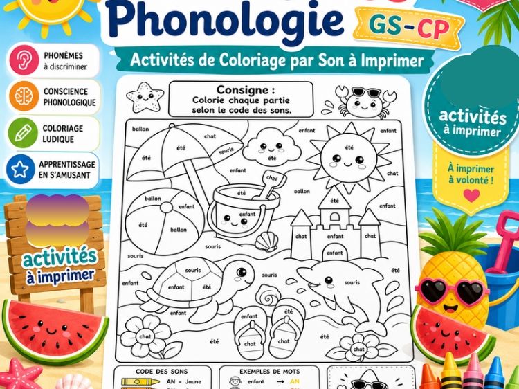 Cahier d'Été Phonologie GS-CP à Imprimer