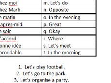 Arranging to go out: matching and translation