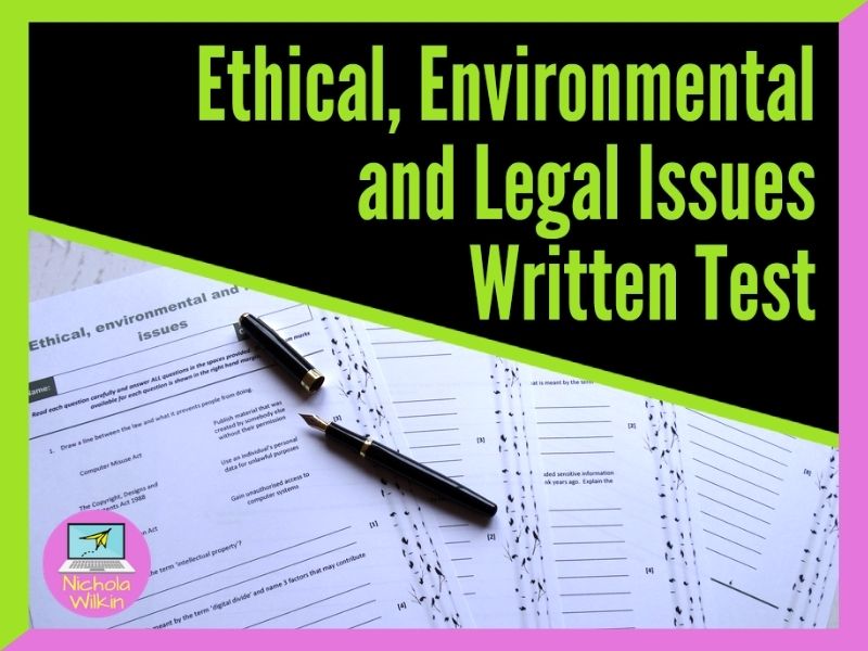 Ethical Environmental and Legal Issues Test Teaching Resources