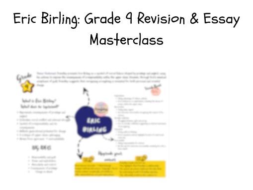 Grade 9 Eric Birling Essay Plan | An Inspector Calls GCSE (Eduqas/WJEC)