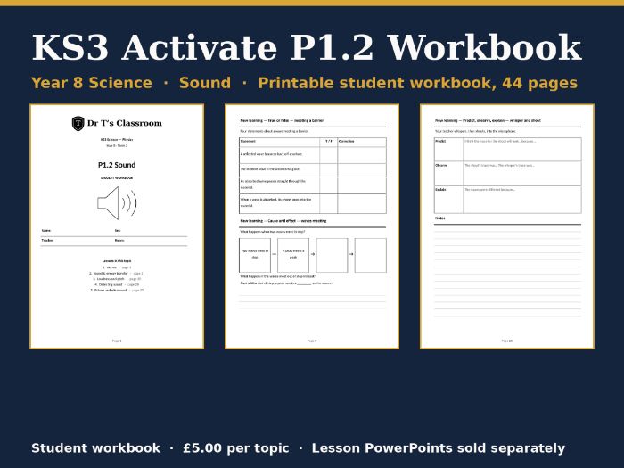 KS3 Activate P1.2 Sound Student Workbook