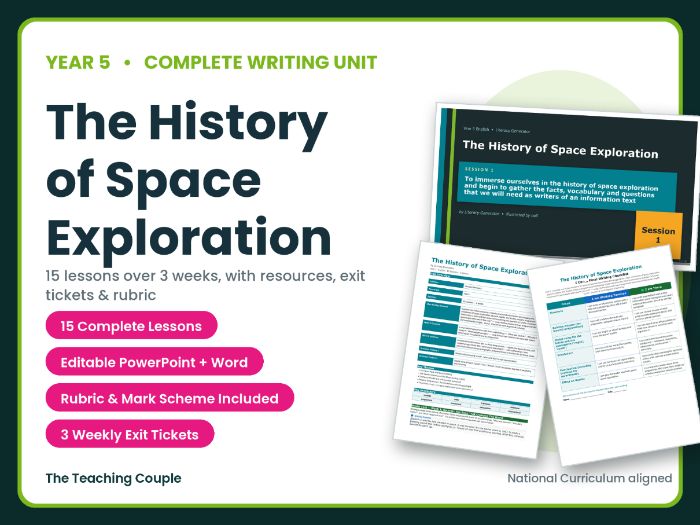 The History of Space Exploration | Year 5 English Unit | 15 Complete Lessons + Resources