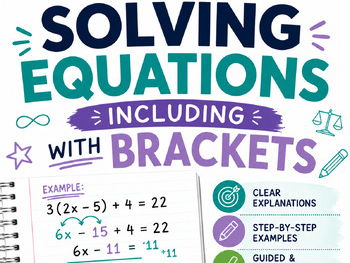 Solve equations,including with brackets Full lesson