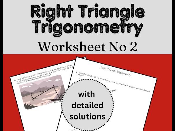 Right Triangle Trigonometry Worksheet No 2 (with solutions)
