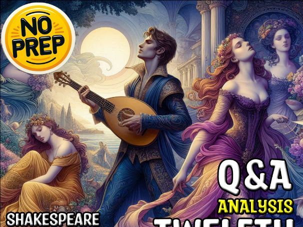 Twelfth Night Q&A Play Analysis of Shakespeare Sub Plan