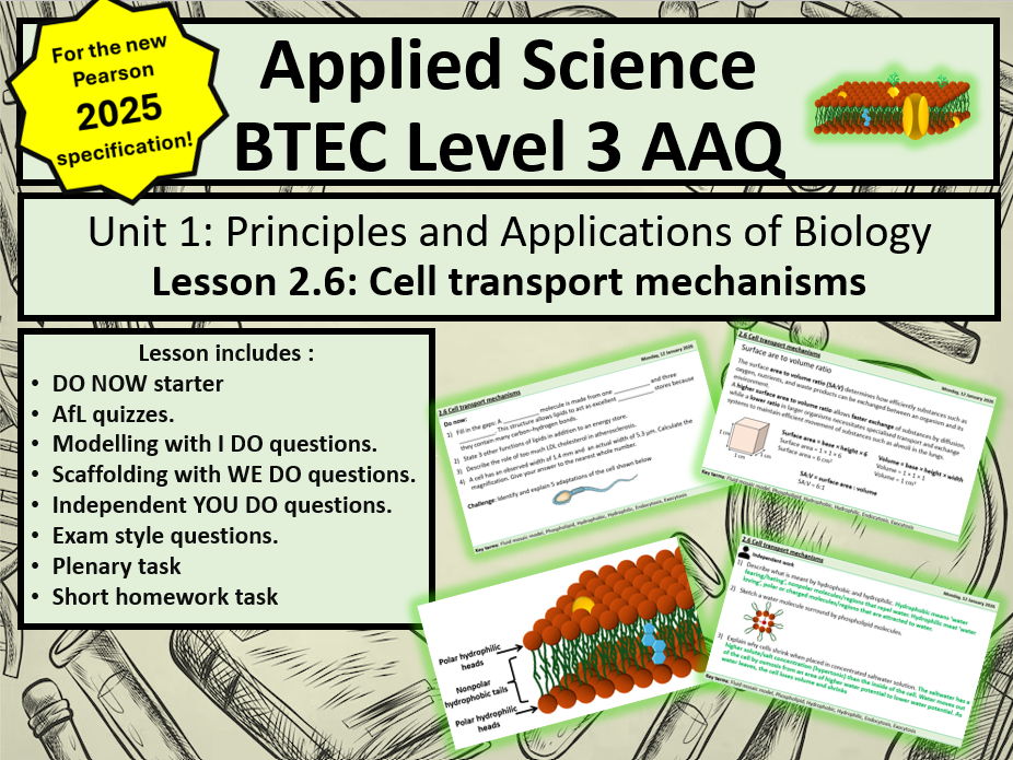 BTEC Applied Science Level 3: Biology - 2.6 Cell Transport Mechanisms