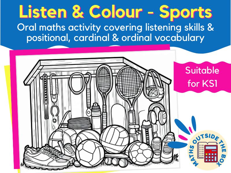 Listen and Colour for KS1 - Sports Equipment