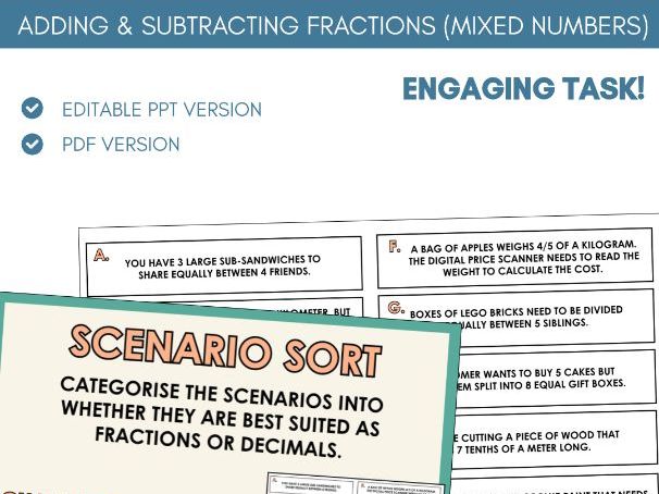 Remainders as Fractions & Decimals | Task Activity | Fractions