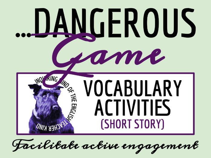 "The Most Dangerous Game" Vocabulary Games | Crossword Puzzle | Word Search | Worksheet