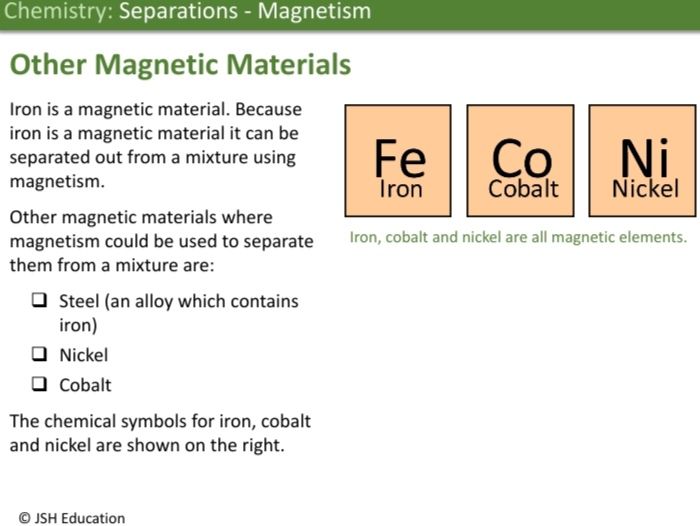 KS3 Chemistry: Separations - Magnetism