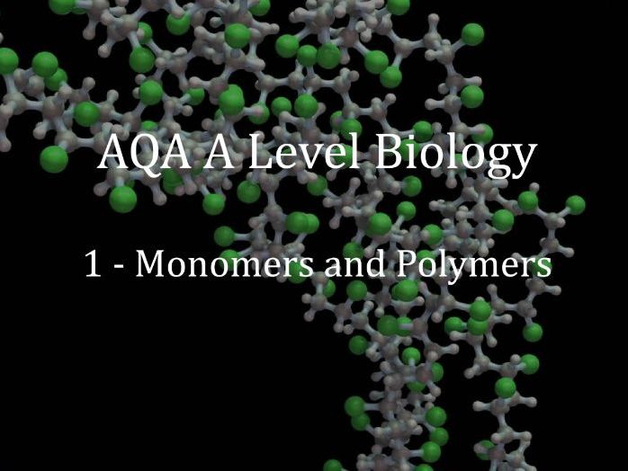 AQA A Level Biology Lecture 1 Monomers and Polymers Teaching Resources