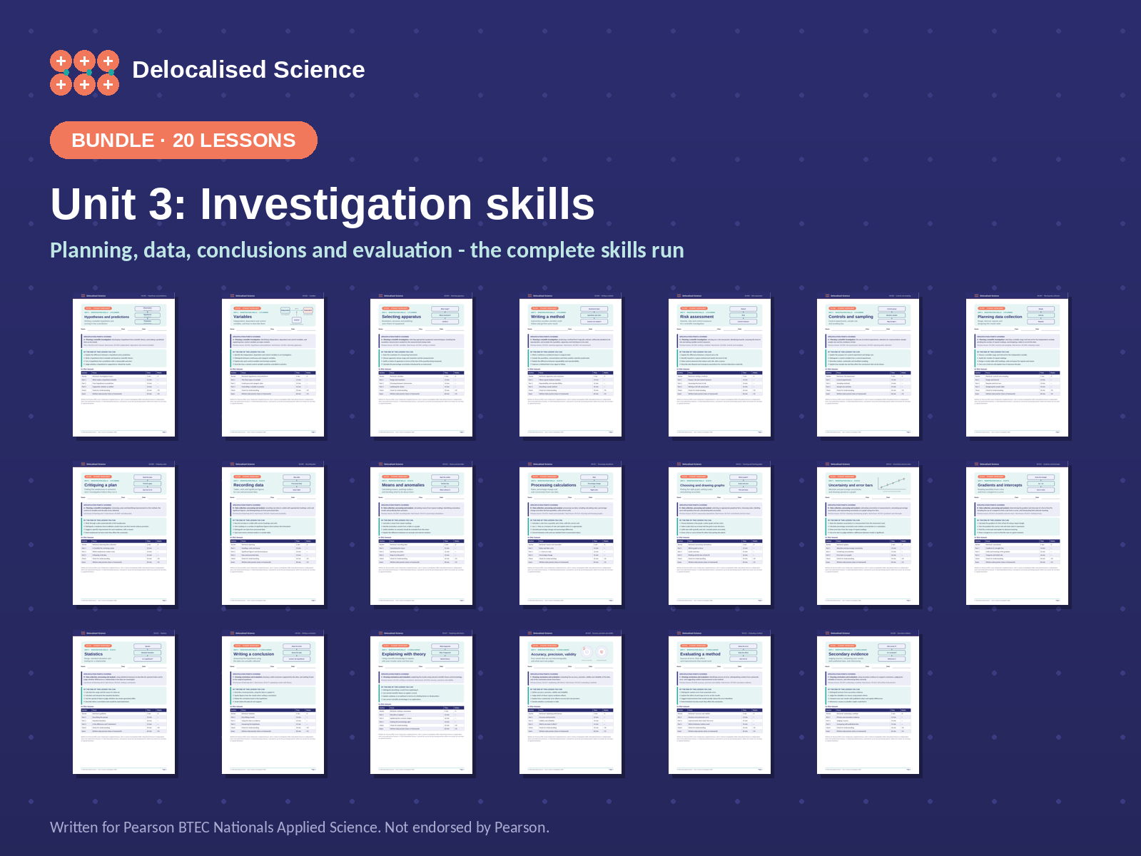 BTEC Applied Science Unit 3 Skills Bundle | 20 Complete Lessons