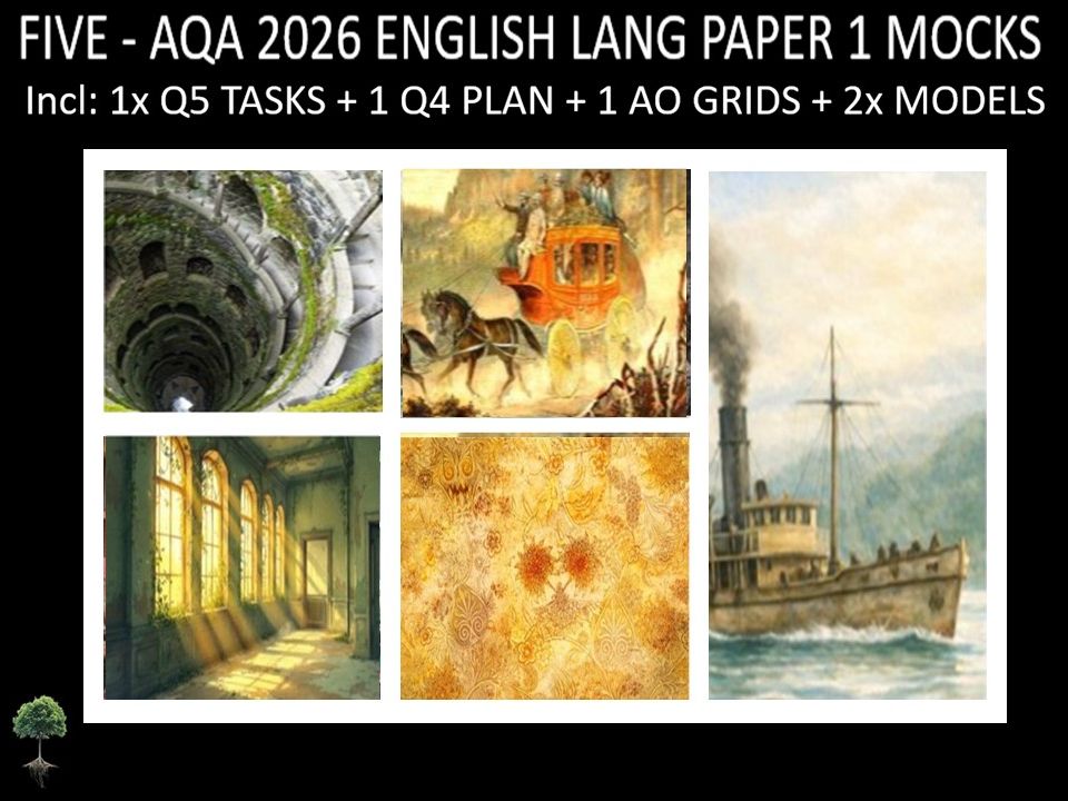 FIVE - AQA PAPER 1 | 2026 FULL MOCKS | Q5 TASKS | Q4 PLAN |AO GRIDS | MODELS