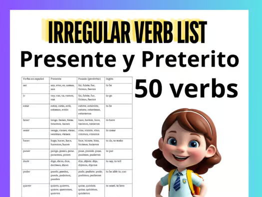 Irregular Verb List in Spanish | Irregular Verbs Present and Preterite