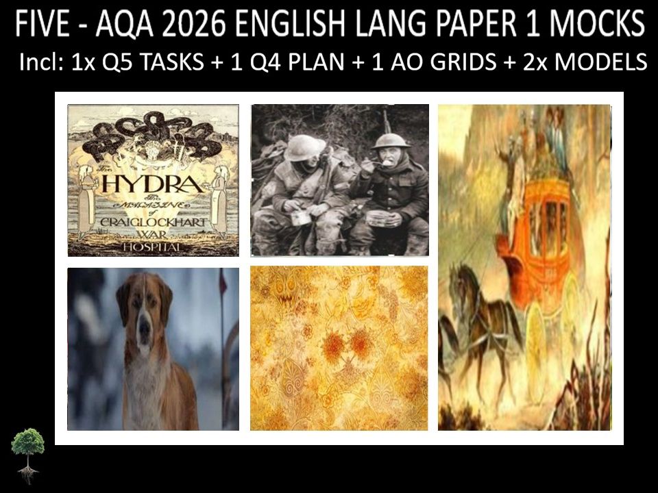FIVE - AQA PAPER 1 | 2026 FULL MOCKS | Q5 TASKS | Q4 PLAN |AO GRIDS | MODELS