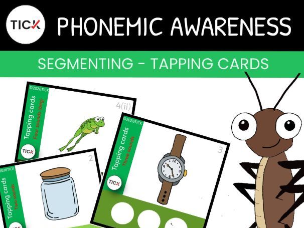 Phonemic Awareness - Segmenting - Tapping Cards - 2 to 4 phonemes