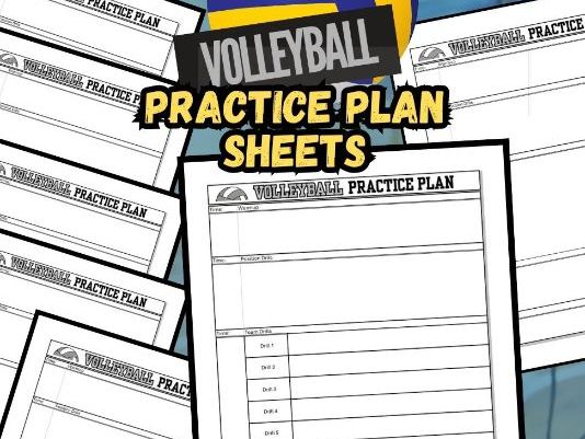 Volleyball Practice Plan Sheets 8.5x11" | digital download | volleyball coach plan