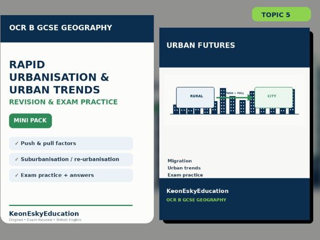 OCR B GCSE Geography 2027 – Urban Futures: Rapid Urbanisation & Urban Trends Revision & Exam Practic