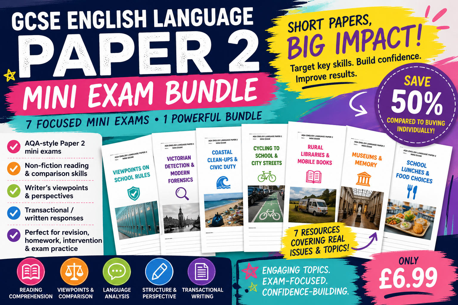 GCSE English Language Paper 2 Mini Exam Bundle