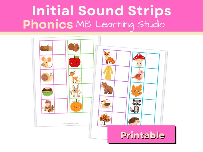 Autumn Initial Sound Strips – Phonics Activity for EYFS, KS1, Pre-K & Kindergarten