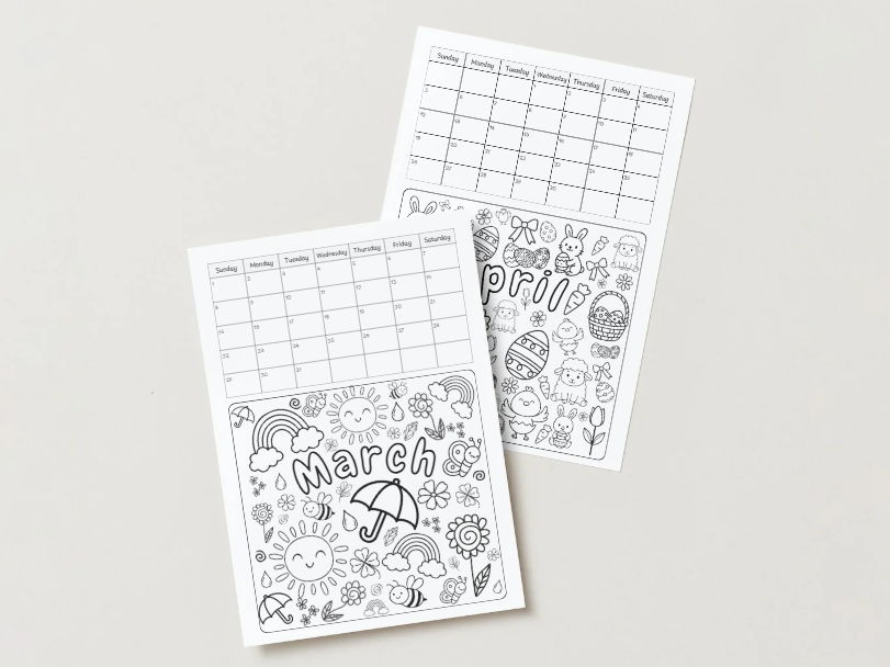 Colouring Calendar - 2026