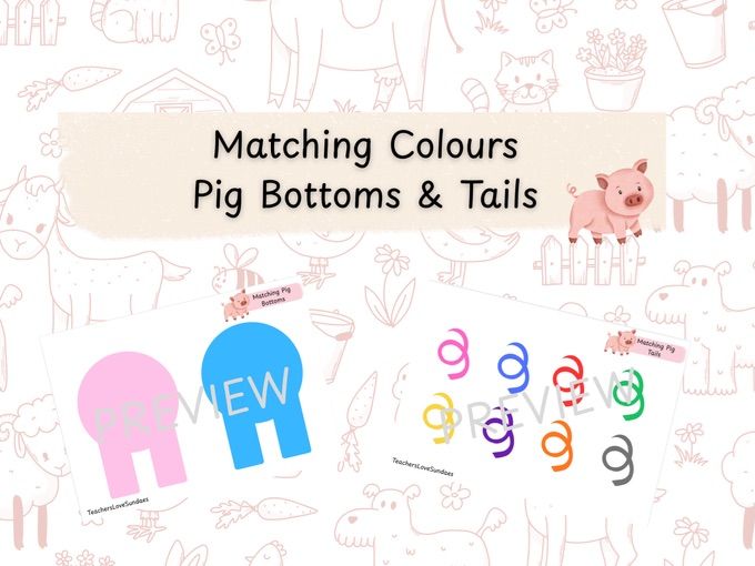 Matching Colours Pig Bottoms & Tails