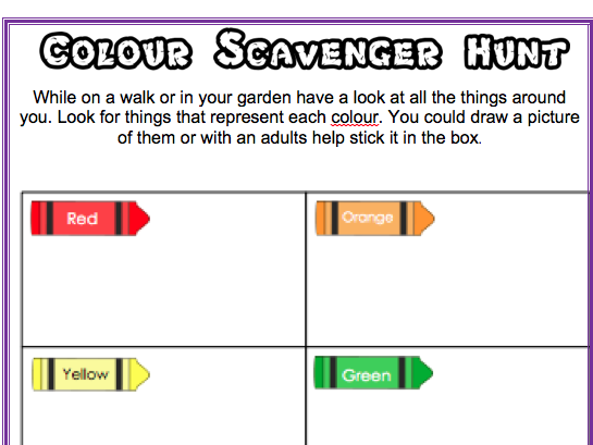 Colour Scavenger Hunt