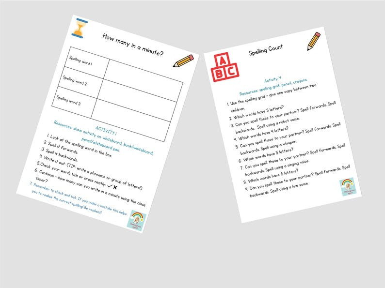 Year 1 CEW Spelling Grid & 4 spelling activities