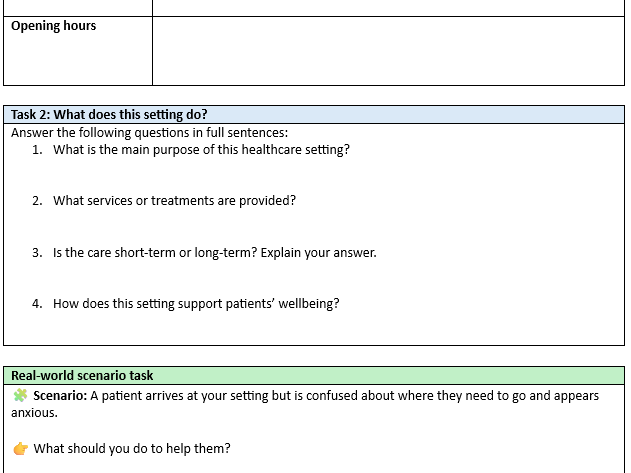 T Level Health Preparing for Placement