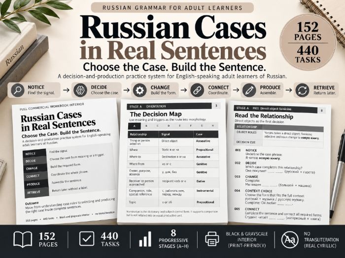 Russian Cases in Real Sentences Workbook