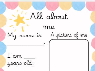 All About Me Worksheet