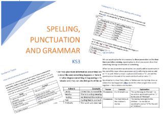 Spelling Punctuation & Grammar Guide: KS2/KS3