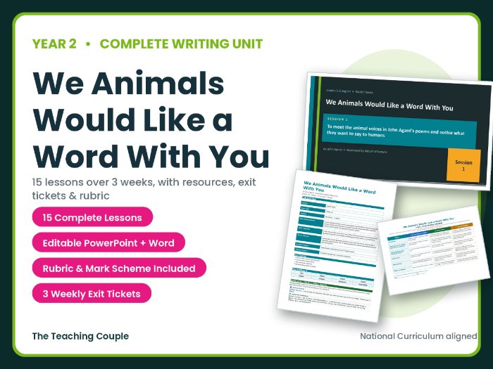 We Animals Would Like a Word With You | Year 2 English Unit