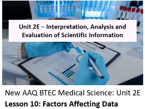NEW: AAQ BTEC Medical Science Unit 2E Data and Reporting – Lesson 10