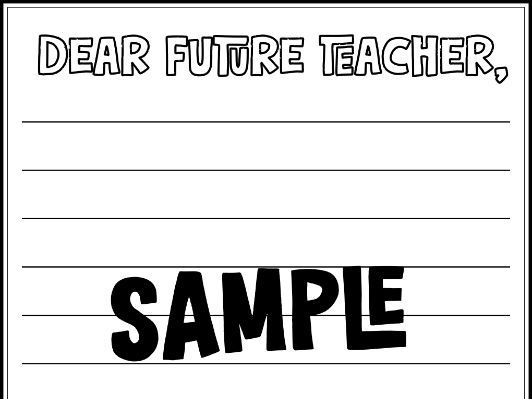 End of Year Activity - Letter to My Future Teacher - Dear Future Teacher Writing