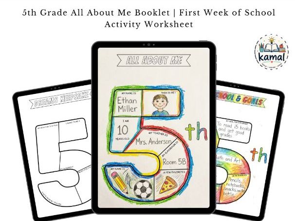 5th Grade All About Me Booklet | First Week of School Activity Worksheet